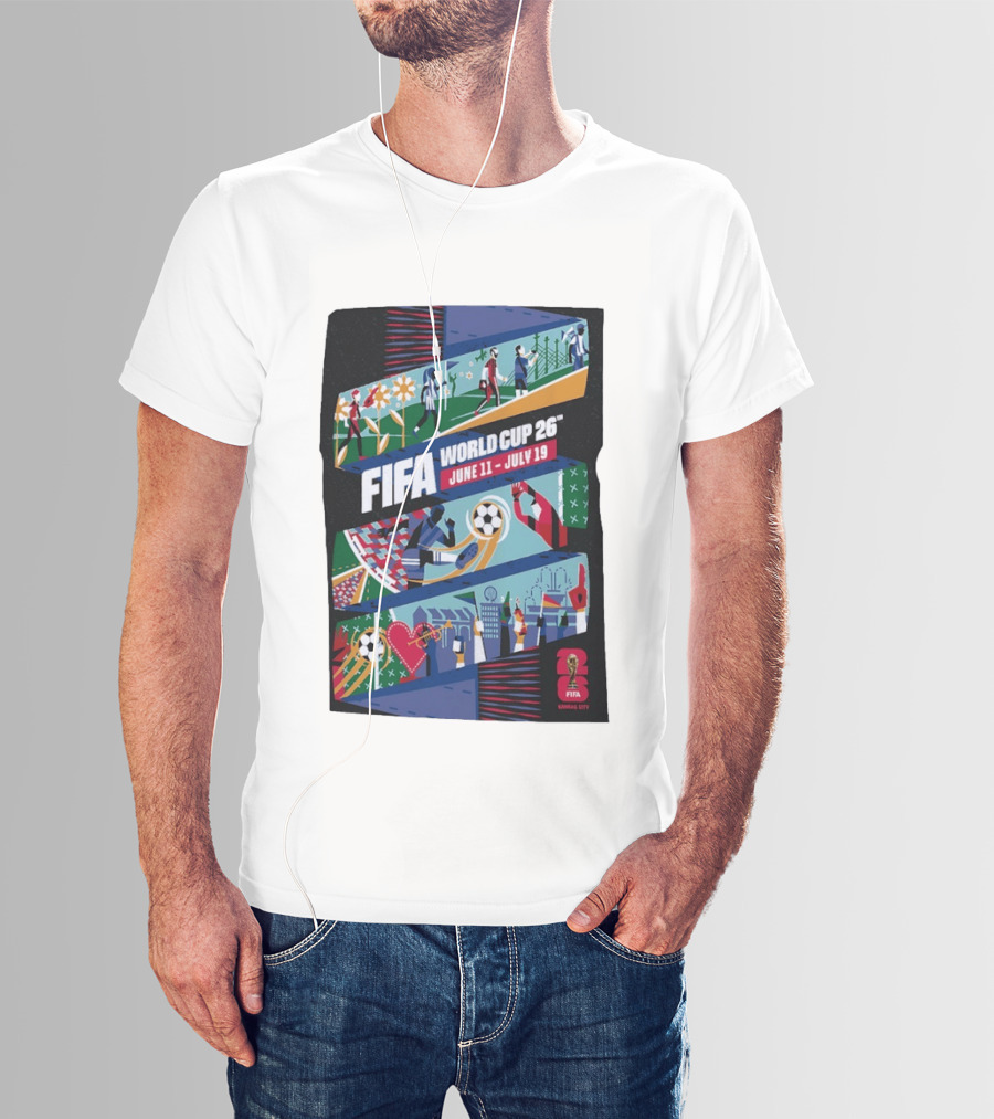 FIFA World Cup 2026 Kansas City June 11 July 19 Soccer Celebration T-Shirt