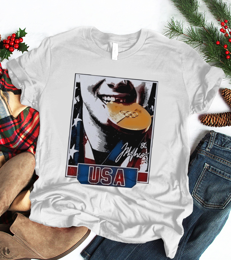 USA Gold Medal Hockey Jack Hughes Autograph 88 T-Shirt