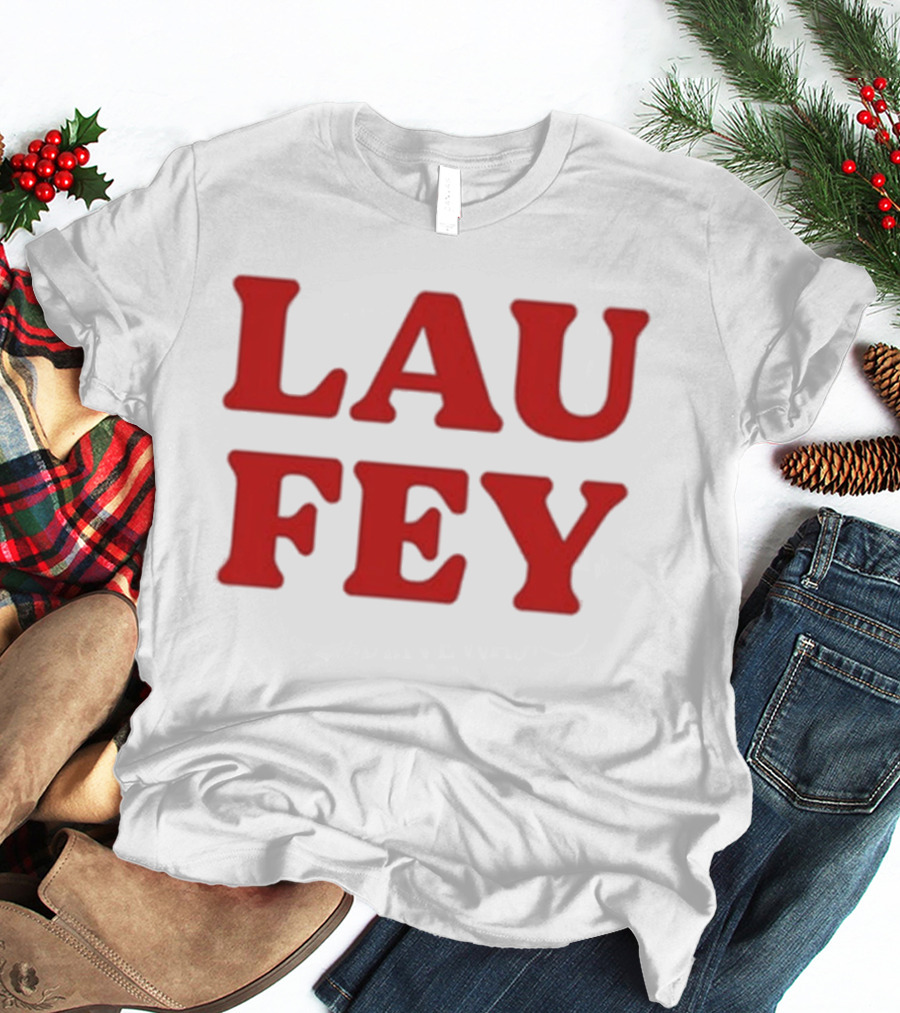 Laufey Music LAU FEY Text Bold Red Styling T-Shirt