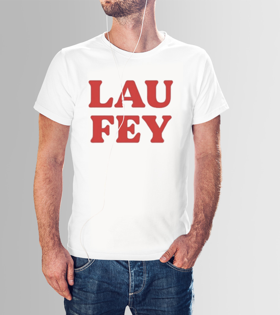 Laufey Music LAU FEY Text Bold Red Styling T-Shirt