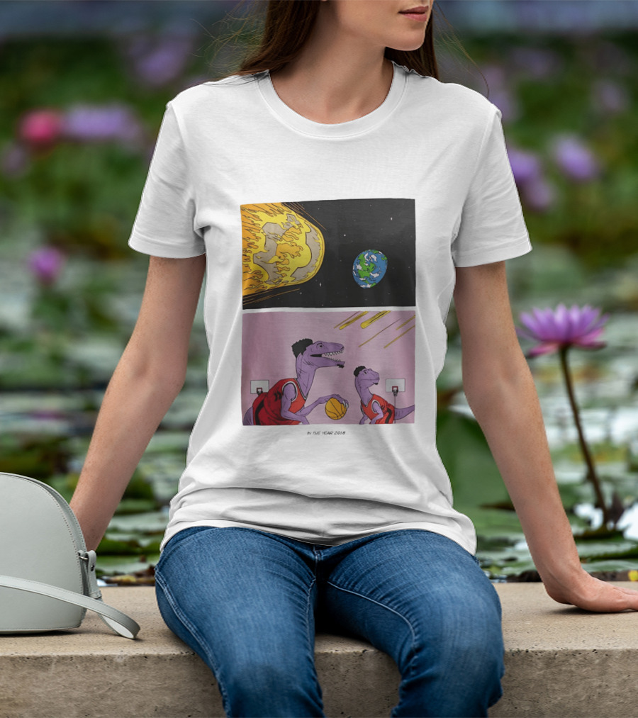 LeBron James Raptors Dinosaurs Meteor Basketball 2018 T-Shirt