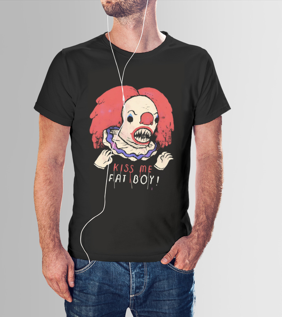 Clown Kiss Me Fat Boy Red Hair Creepy T-Shirt