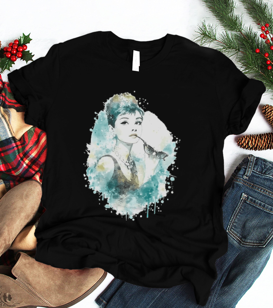 Mrs. Hepburn Watercolour Painting Aesthetic T-Shirt