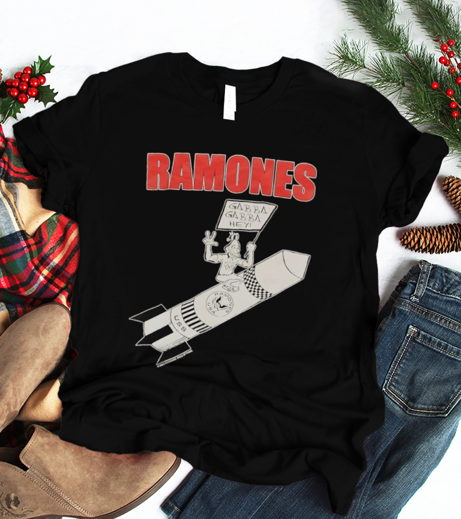 Ramones Gabba Gabba Hey USS Rocket Punk T-Shirt