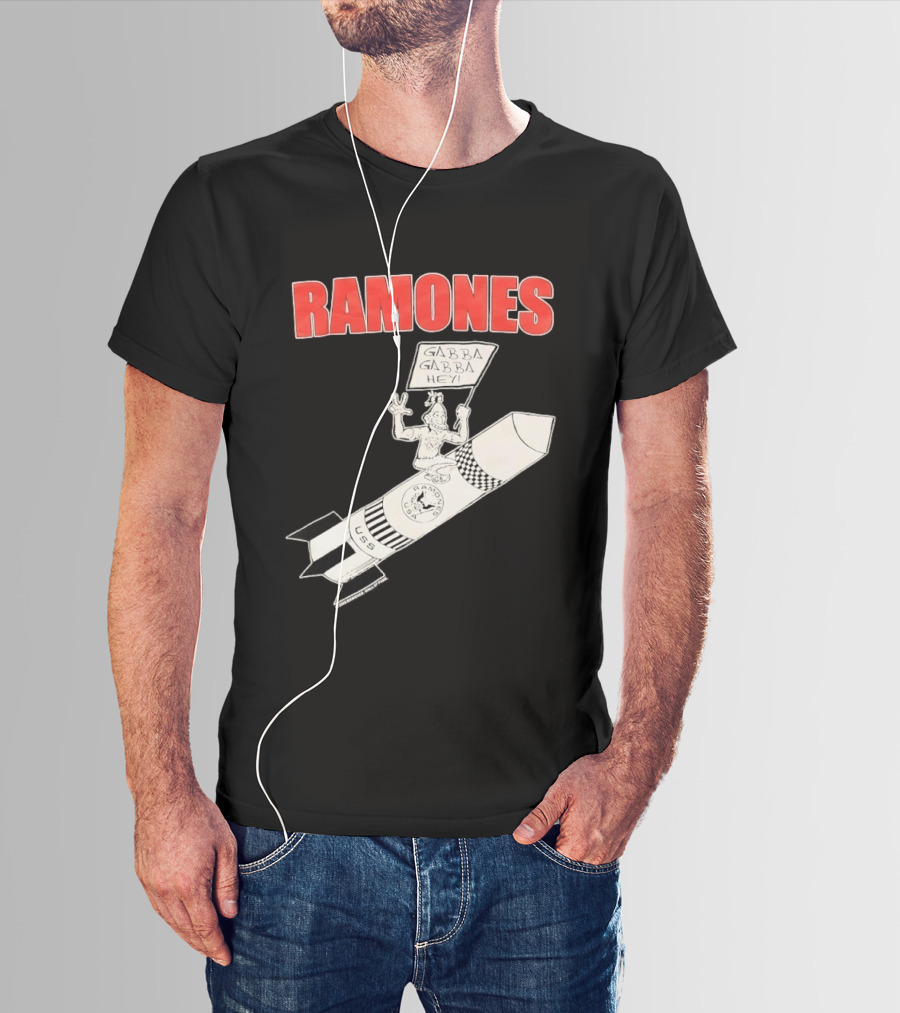 Ramones Gabba Gabba Hey USS Rocket Punk T-Shirt