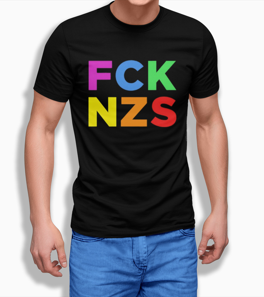 FCK NZS Rainbow Bold Block Letters T-Shirt
