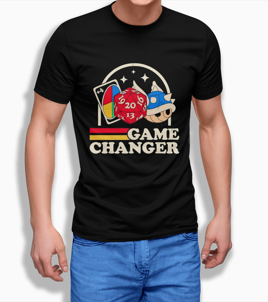 Game Changer Uno Card Dungeons And Dragons Mario Kart Blue Shell T-Shirt