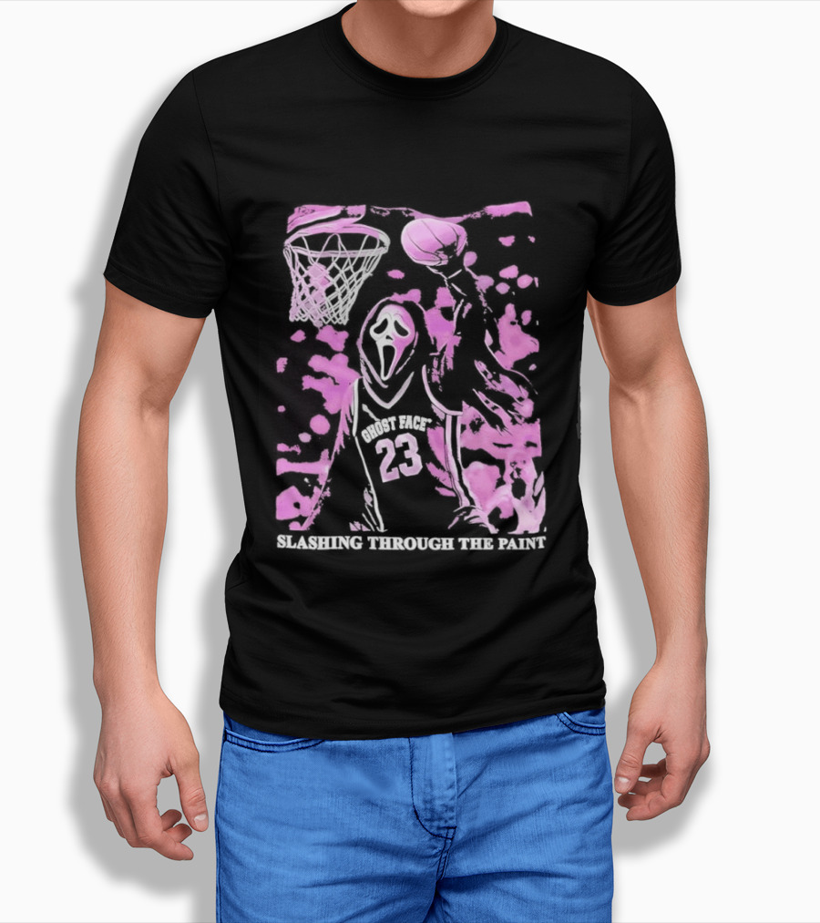 Scream Number 23 Basketball Paint Brush Drip T-Shirt