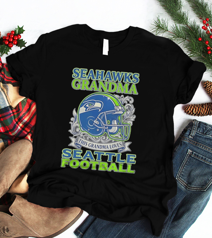 Seahawks Grandma Loves Seattle Football Helmet Seahawks Grandma T-Shirt