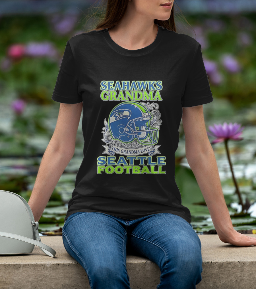 Seahawks Grandma Loves Seattle Football Helmet Seahawks Grandma T-Shirt