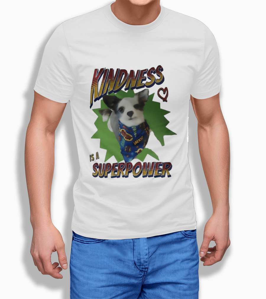 Kindness Is A Superpower Dog With Cape And Heart T-Shirt