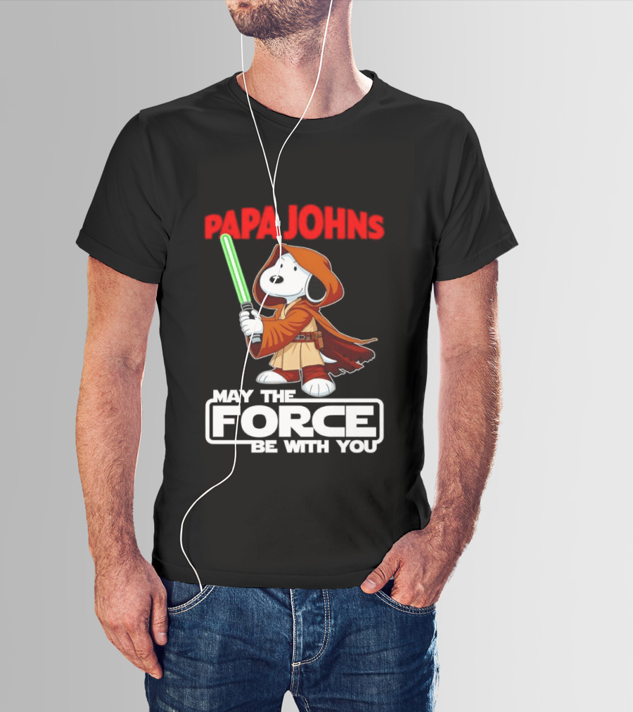 Snoopy Jedi Papa Johns May The Force Be With You Pizza Fan Favorite T-Shirt