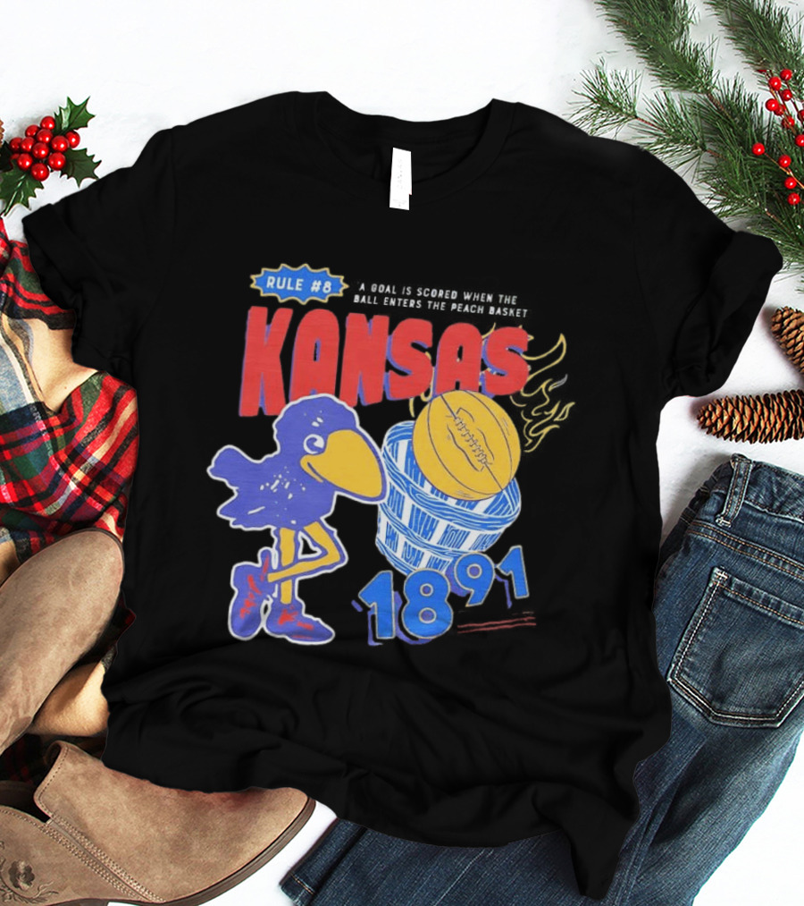 Rule #8 Kansas Jayhawks Basketball 1891 Big Jay T-Shirt