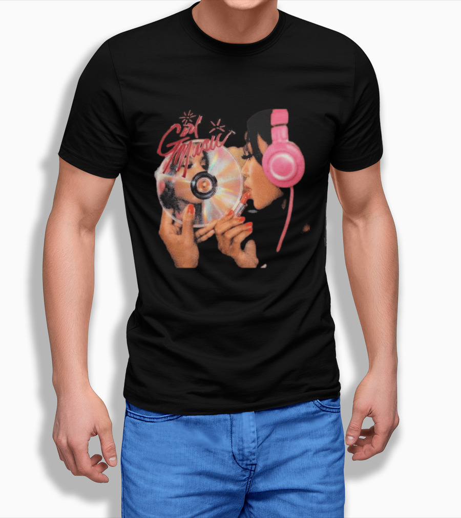 Girl Music Vol 1 EP Cover With Pink Headphones And CD T-Shirt