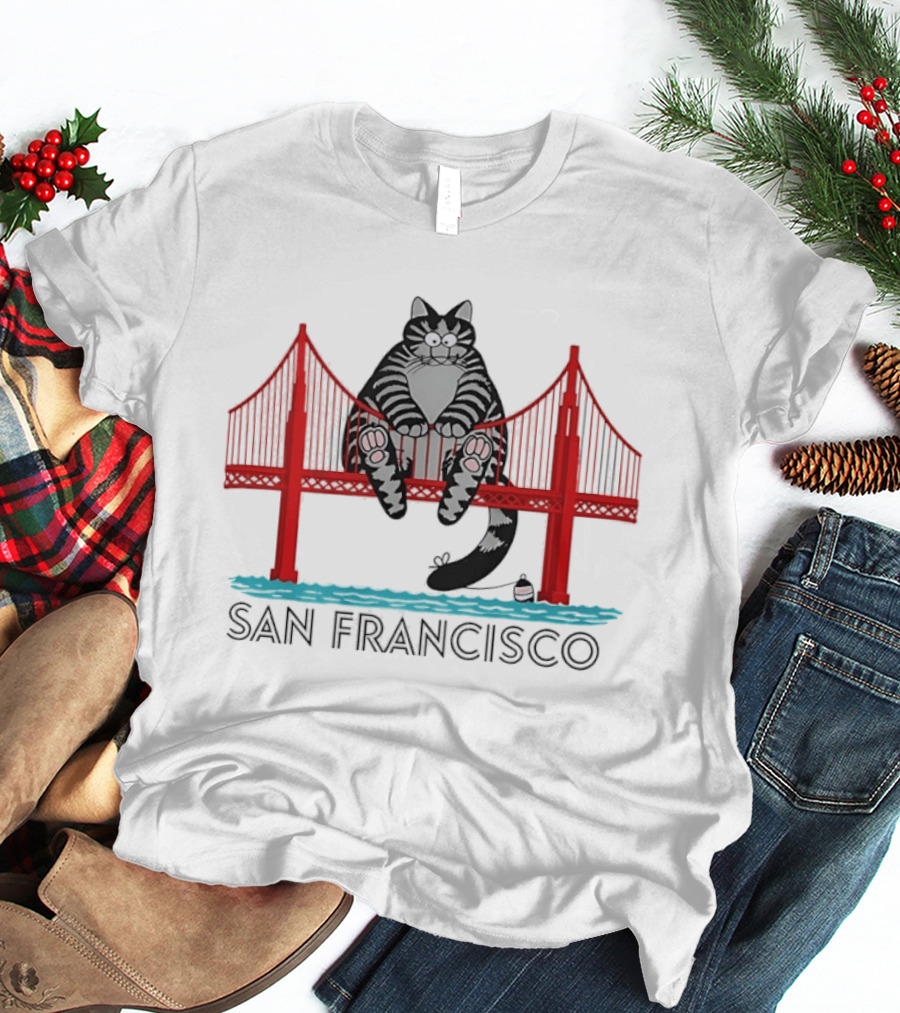 Kliban's Cat San Francisco Golden Gate Bridge T-Shirt