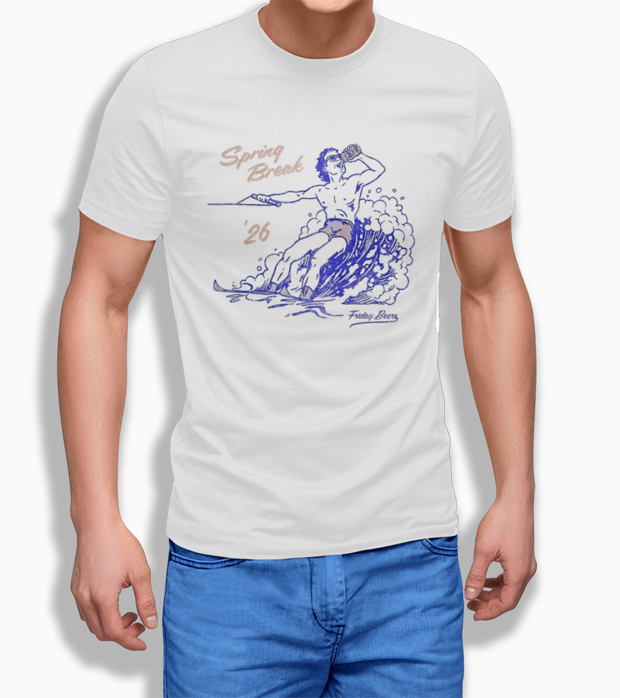 Spring Break 26 Man Surfing Drinking Friday Beers T-Shirt