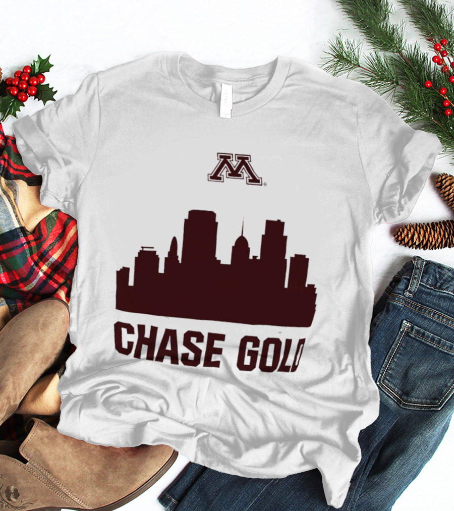 Minnesota Golden Gophers Chase Gold City Skyline T-Shirt