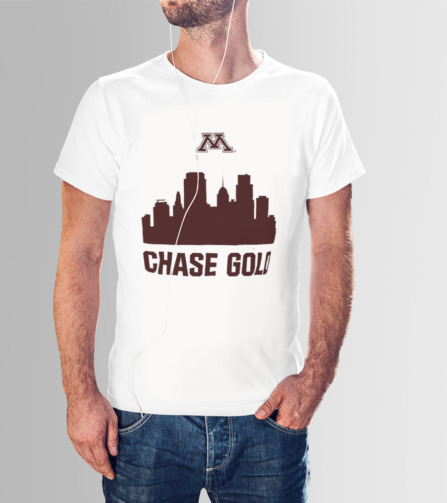 Minnesota Golden Gophers Chase Gold City Skyline T-Shirt