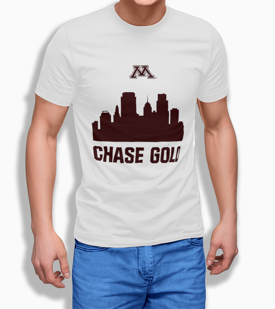 Minnesota Golden Gophers Chase Gold City Skyline T-Shirt