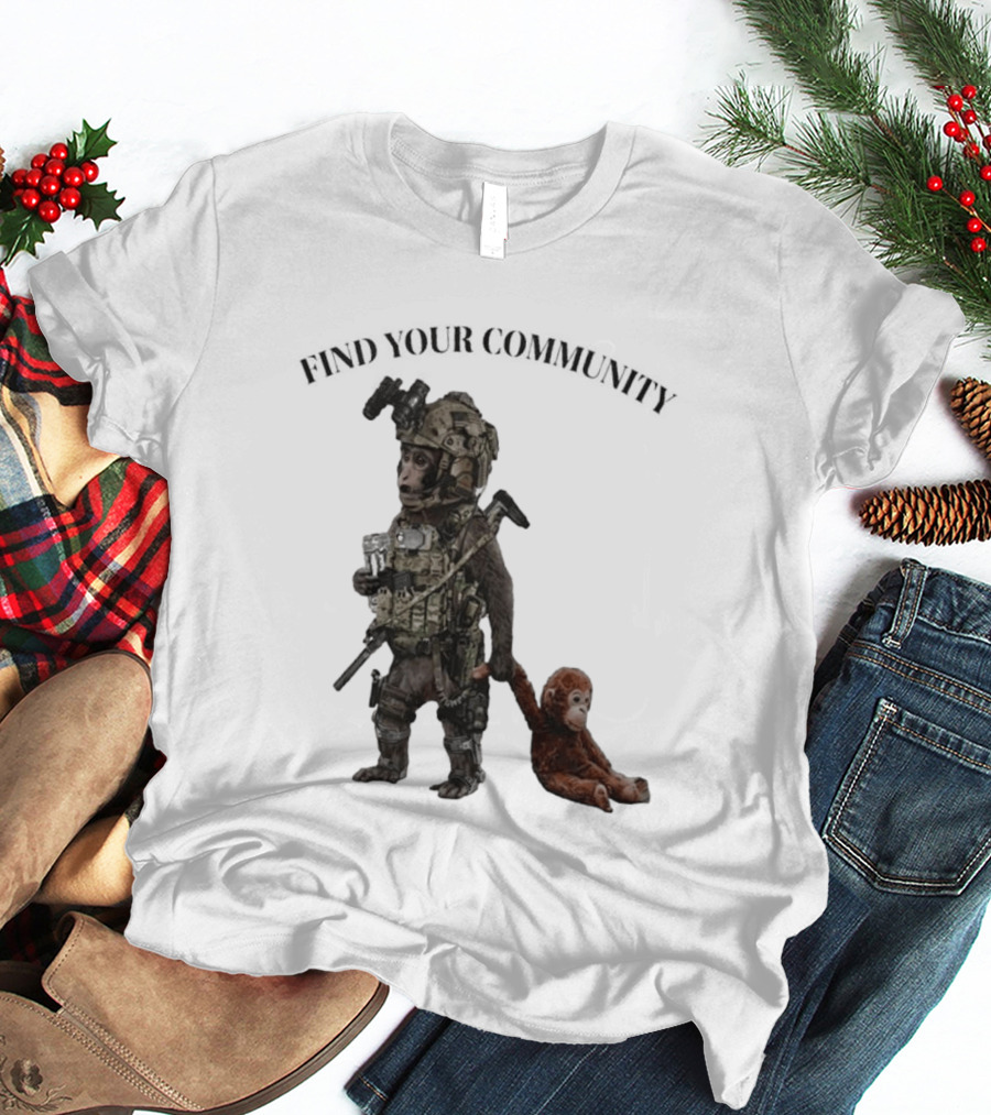 Tactical Punch The Monkey Find Your Community Military Humor T-Shirt