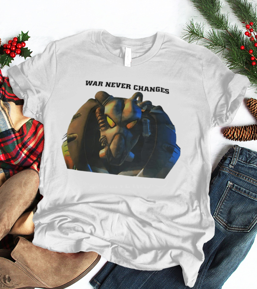 War Never Changes Enclave Power Armor Iconic Fallout Gaming T-Shirt