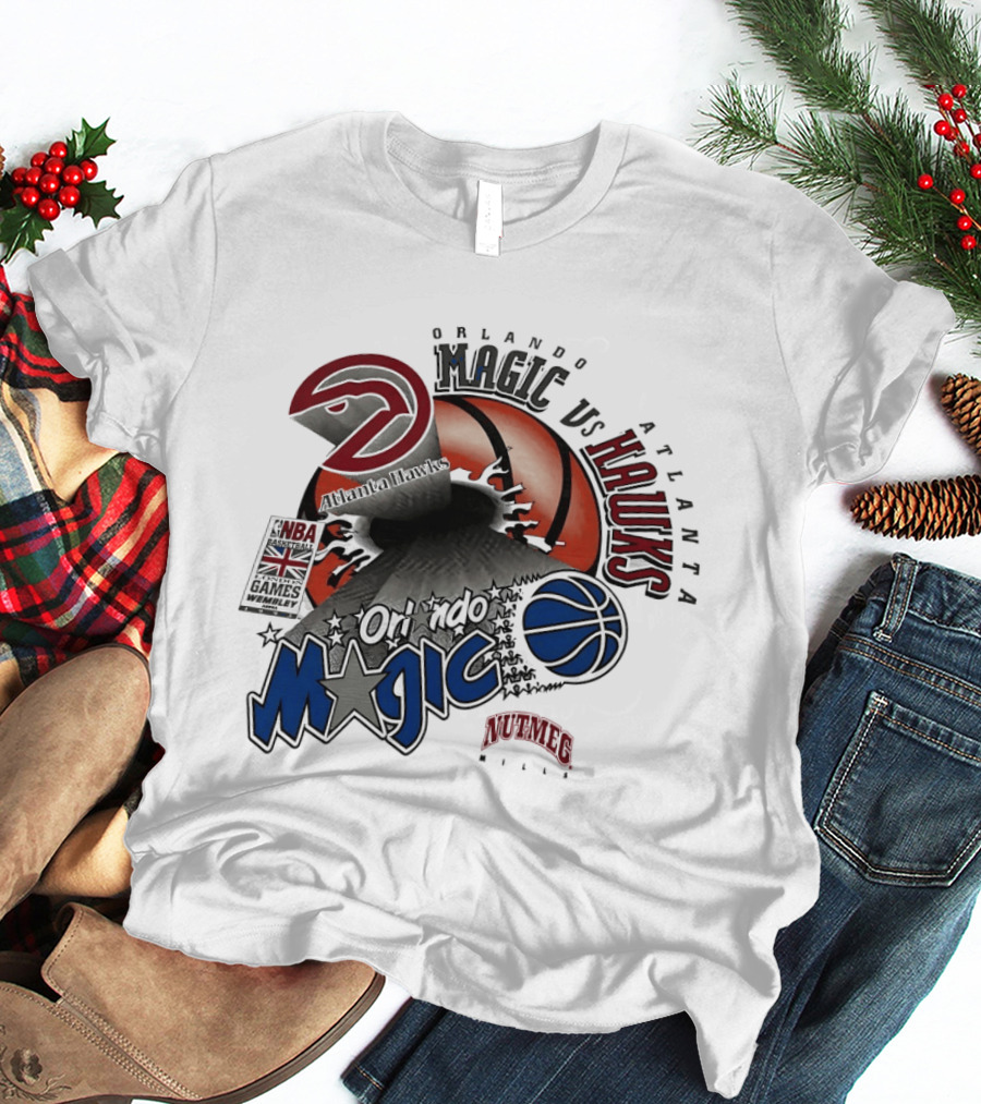 Orlando Magic Vs Atlanta Hawks NBA London 1993 Basketball Event T-Shirt