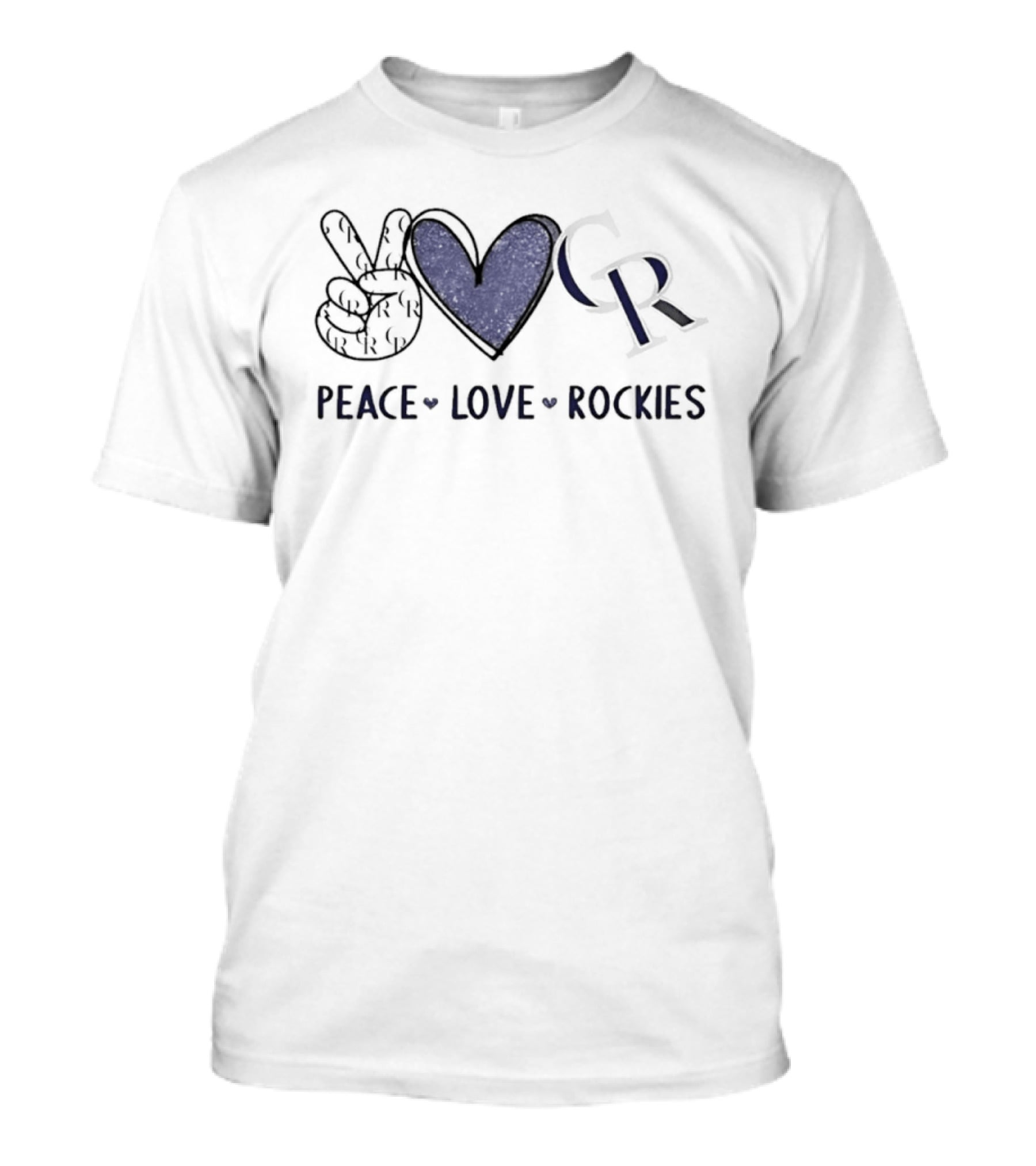 PEACE LOVE ROCKIES Hand Sign Heart CR T-Shirt