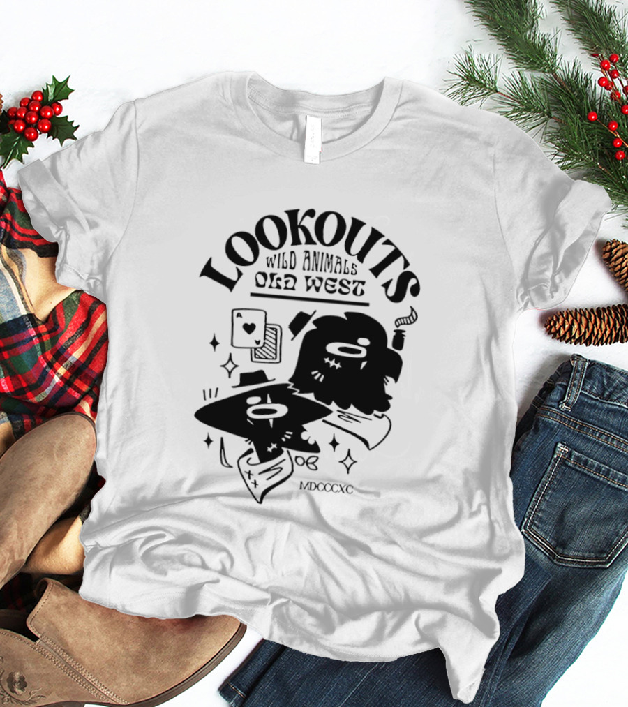 Lookouts Wild Animals Old West Card Game MDCCCXC T-Shirt