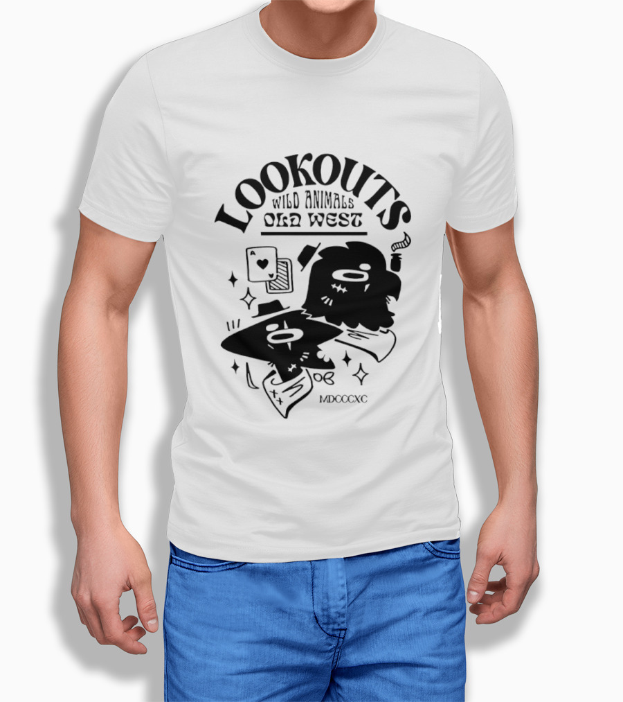 Lookouts Wild Animals Old West Card Game MDCCCXC T-Shirt