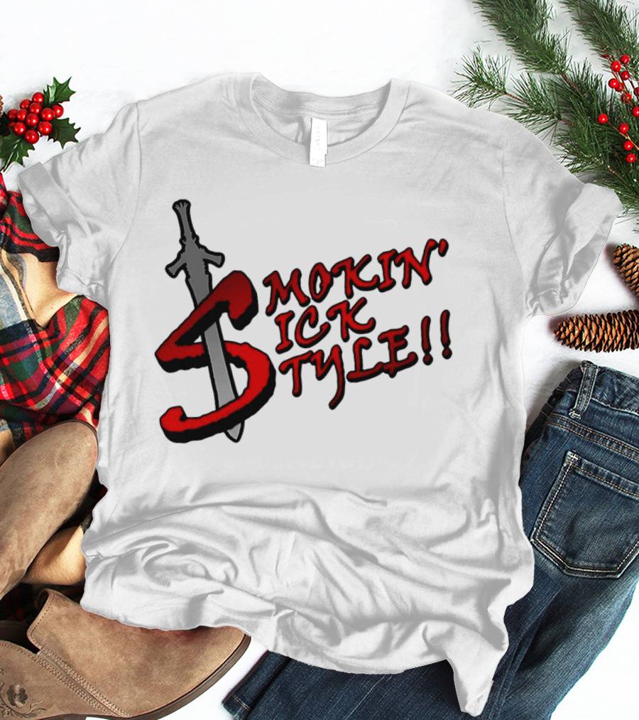 Smokin Sick Style Sword Motif T-Shirt