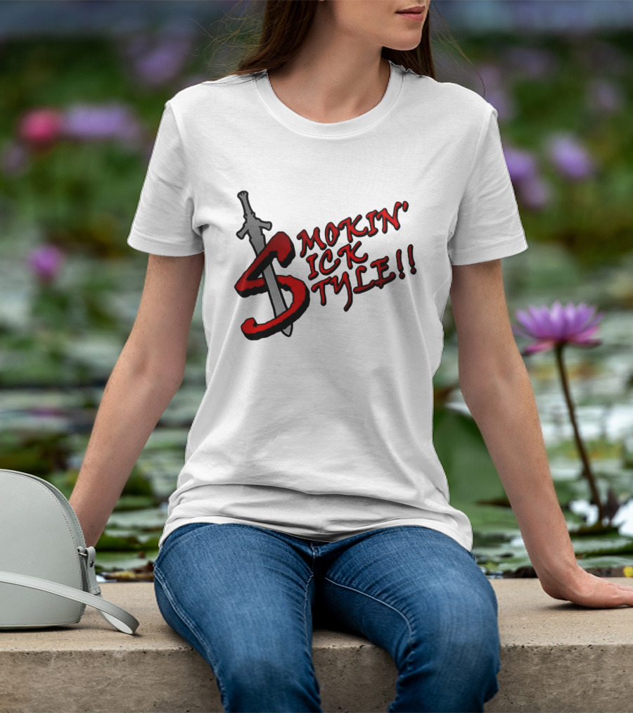 Smokin Sick Style Sword Motif T-Shirt