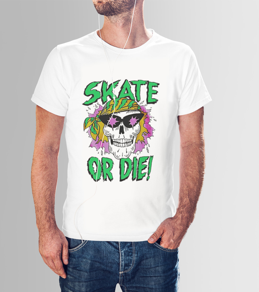 Stranger Things Season 4 Skate Or Die Skull Bandana Sunglasses T-Shirt