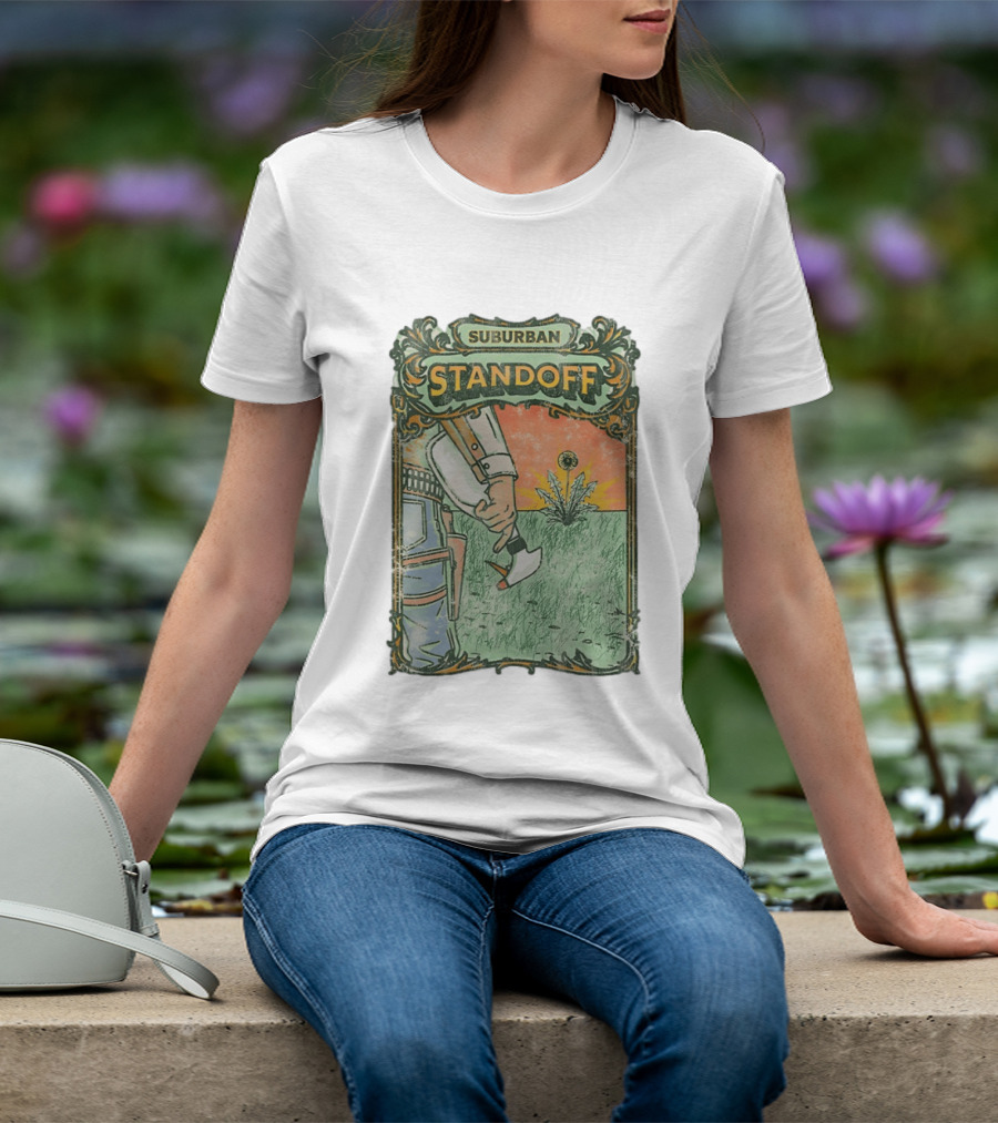 Suburban Standoff Wild West Duel Scene T-Shirt