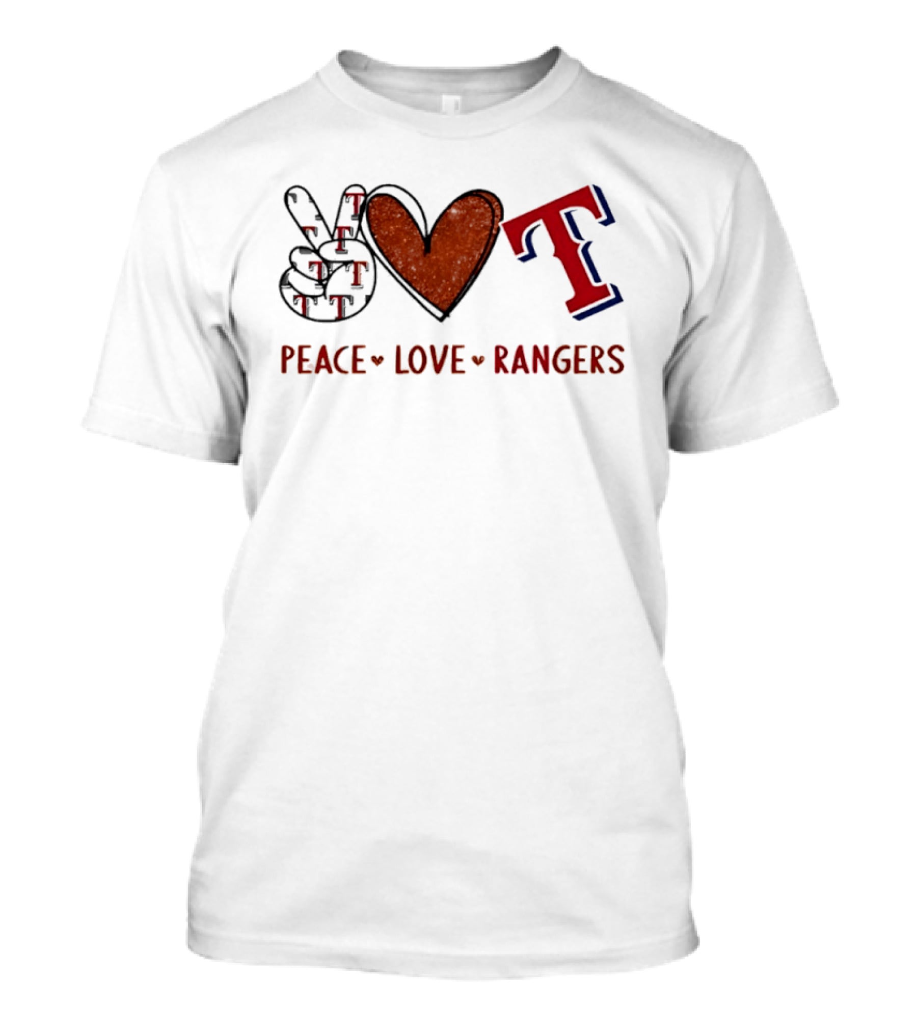 Peace Love Rangers Hand Sign Heart Shape T T-Shirt