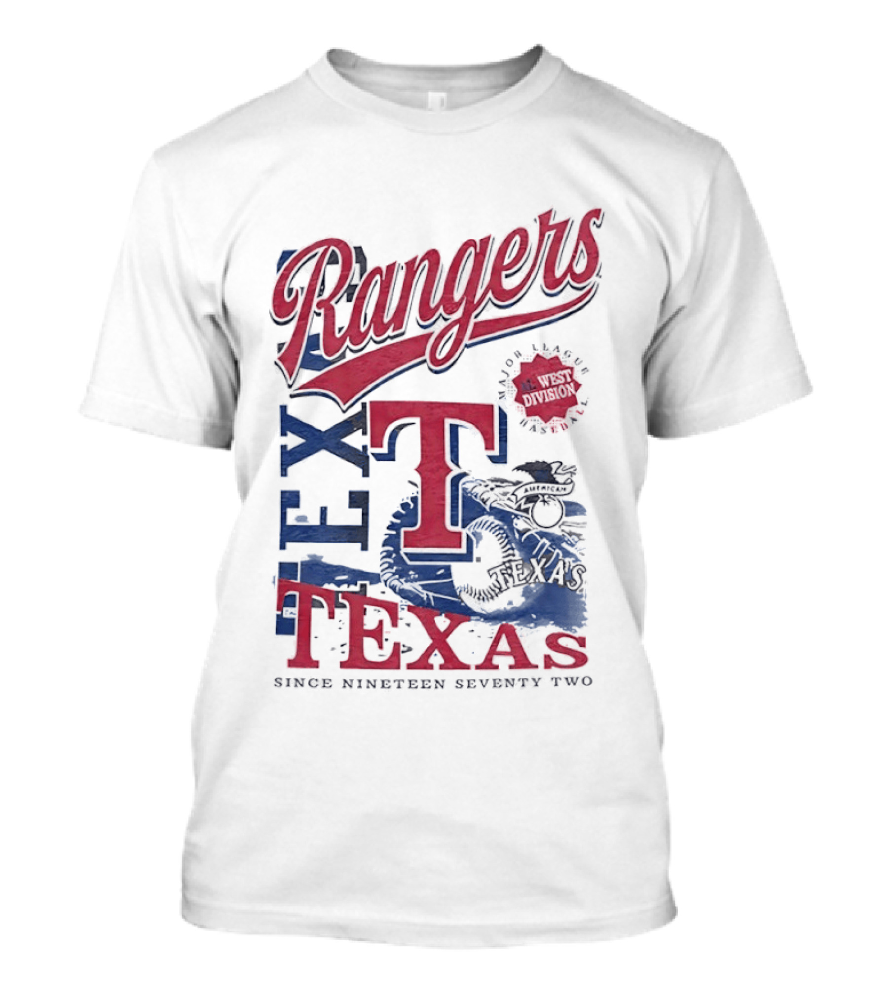 Texas Rangers EST 1972 Vintage Logo And Text Baseball Team T-Shirt
