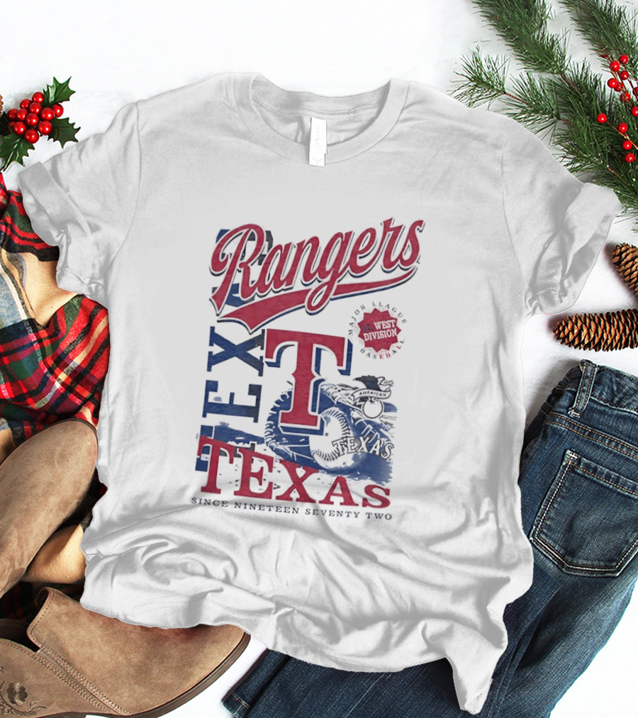 Texas Rangers EST 1972 Vintage Logo And Text Baseball Team T-Shirt