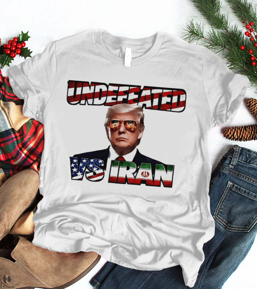 UNDEFEATED Donald Trump Sunglasses Vs Iran Flag Iconic Matchup T-Shirt