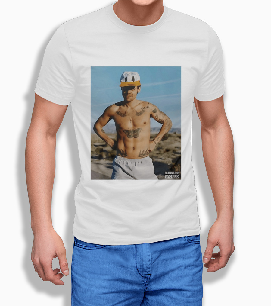 Harry Donald Duck Cap Runner's World Desert Tattoos T-Shirt
