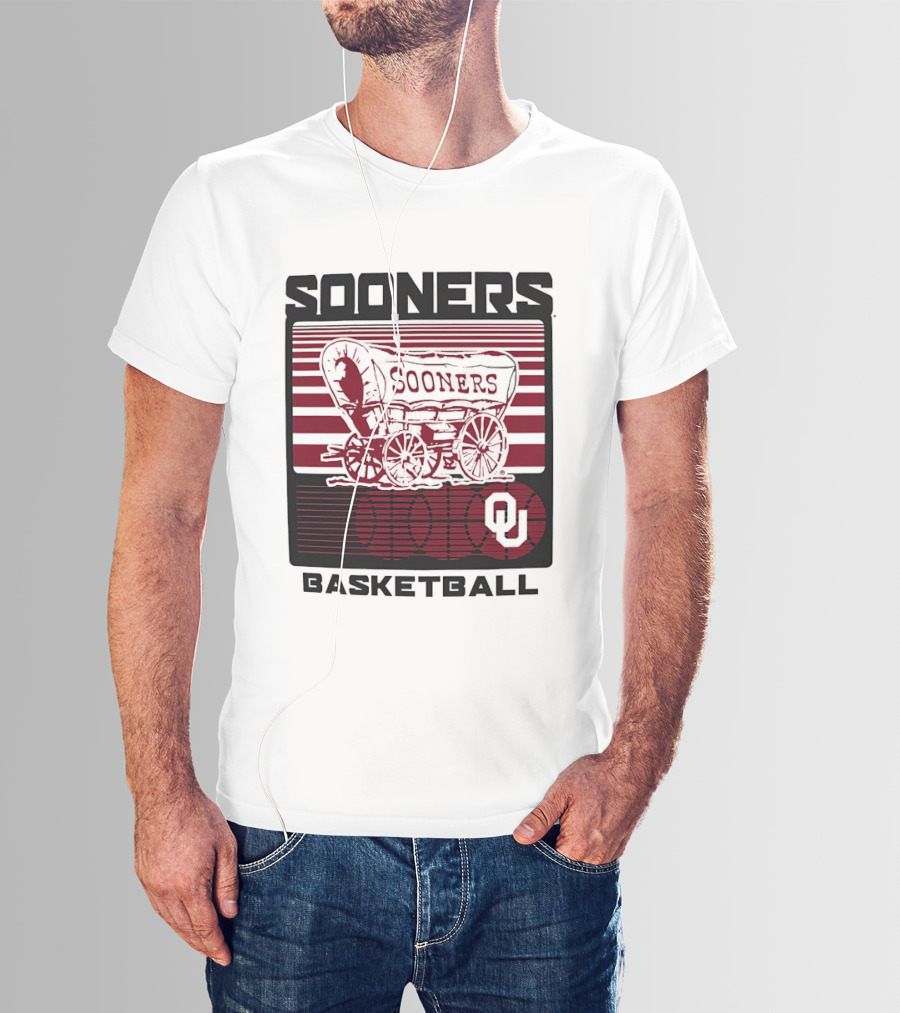 Sooners Basketball 1800s Wagon OU Staredown T-Shirt