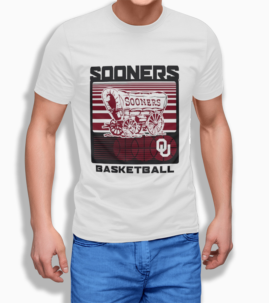 Sooners Basketball 1800s Wagon OU Staredown T-Shirt