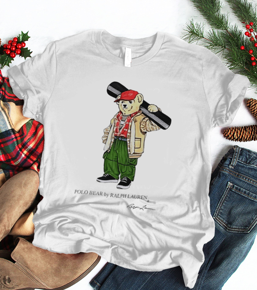 Polo Bear Ralph Lauren Vintage Outdoors Style Skier Fashion T-Shirt