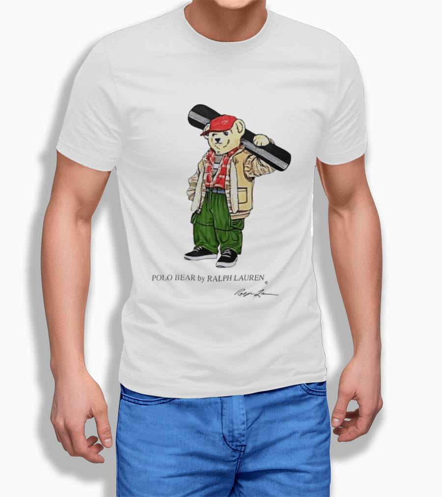 Polo Bear Ralph Lauren Vintage Outdoors Style Skier Fashion T-Shirt
