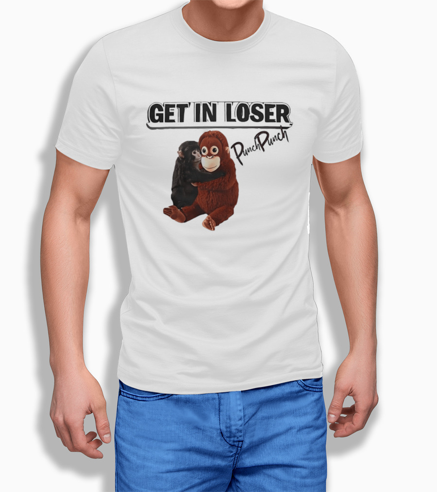 Punch Monkey Get In Loser Funny PopPiPi T-Shirt