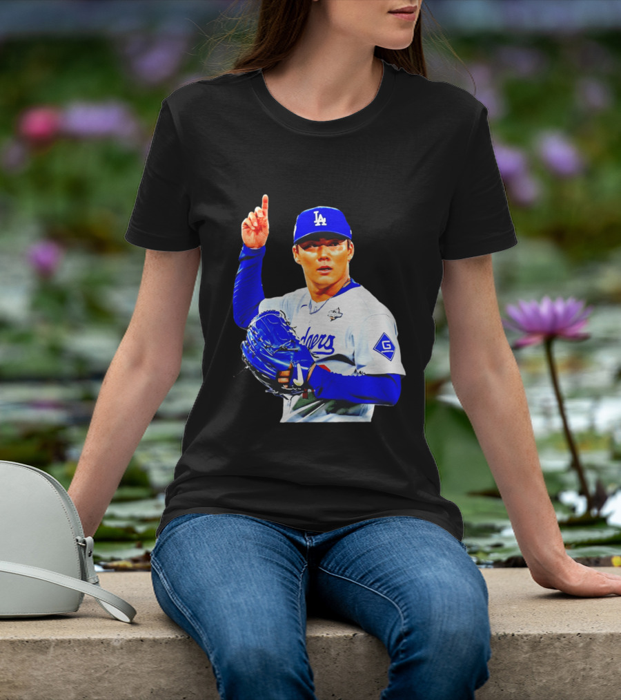 Yoshinobu Yamamoto '26 Los Angeles Dodgers Player Blue Glove T-Shirt