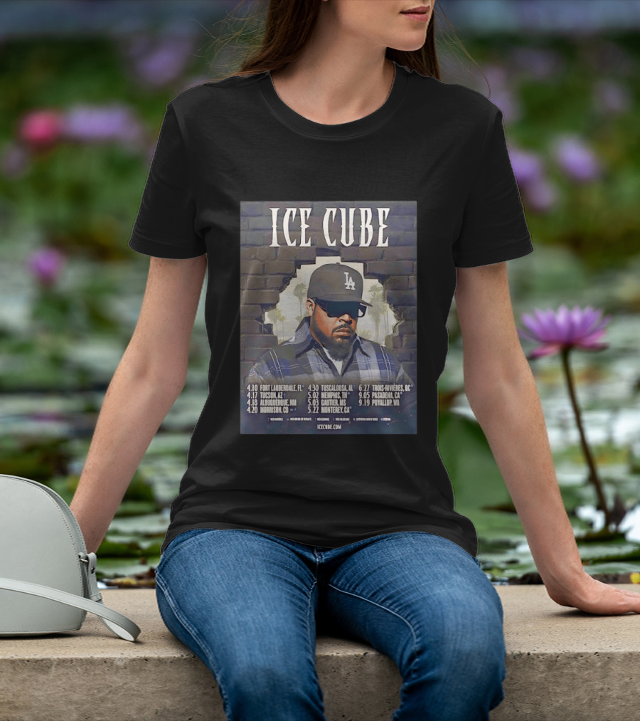 Ice Cube 4 Decades Of Attitude Tour 2026 North America Tour Dates And Locations T-Shirt