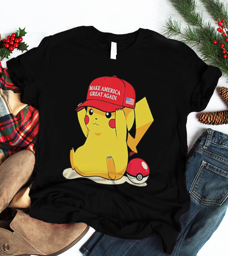 MAGA Pikachu Make America Great Again Hat Pokemon Fan Trend T-Shirt