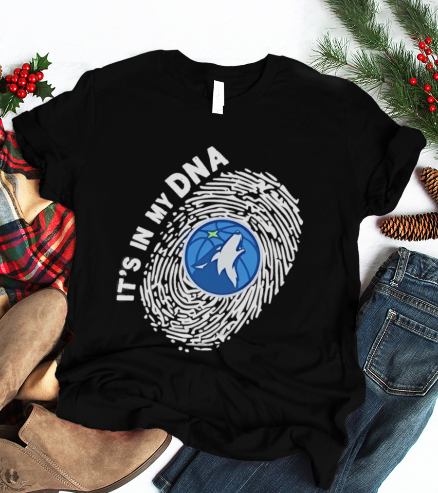 Minnesota Timberwolves It's In My DNA Fingerprint Wolf Basketball T-Shirt