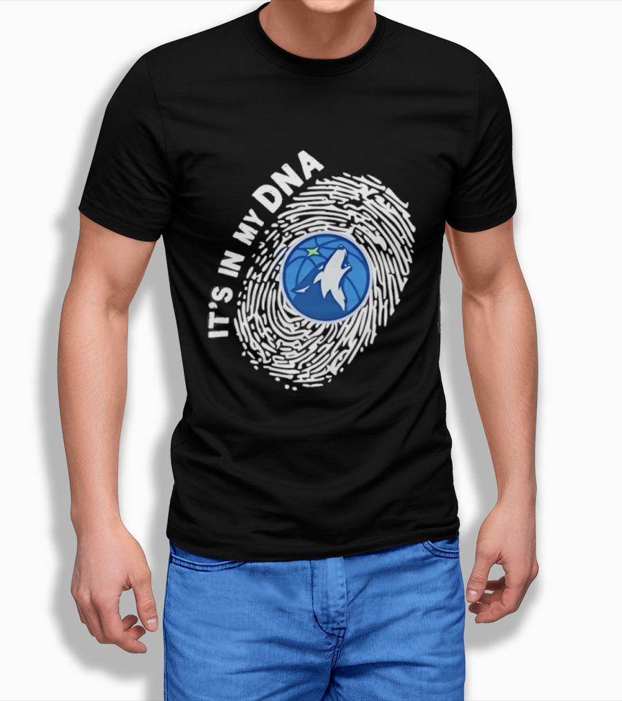 Minnesota Timberwolves It's In My DNA Fingerprint Wolf Basketball T-Shirt