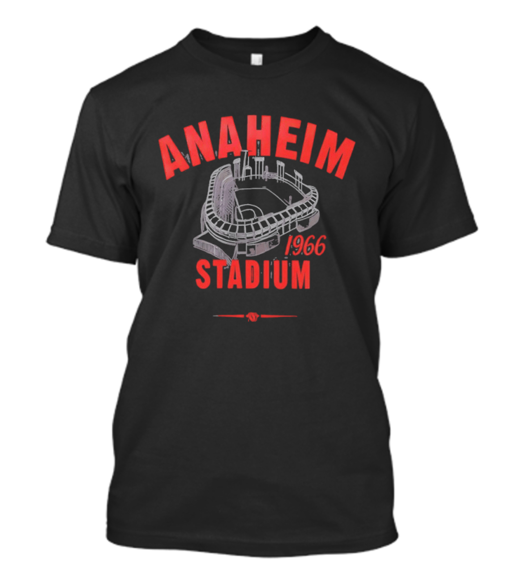 Anaheim Stadium 1966 Vintage Baseball Park Architecture T-Shirt