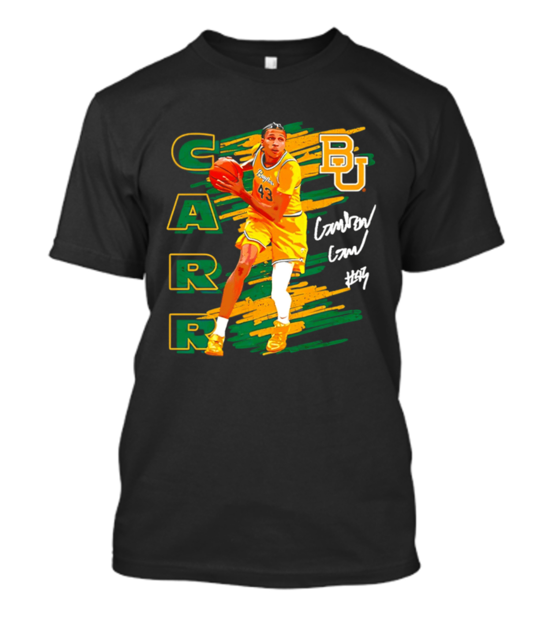 CARR Baylor Basketball Player BU Number 4 Collage T-Shirt